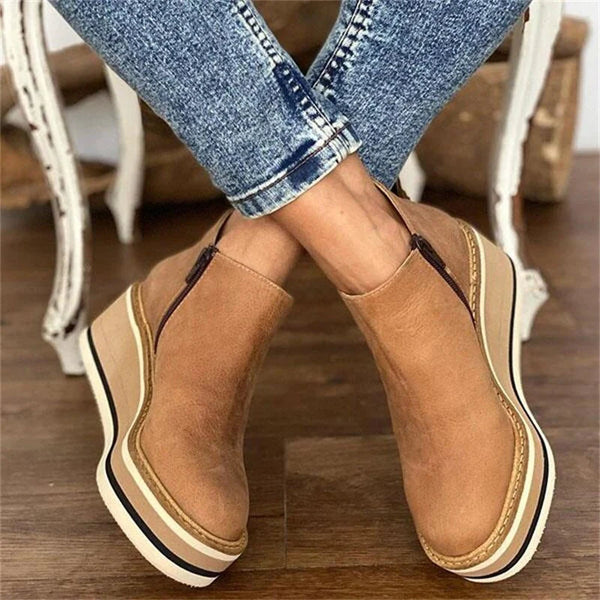Sophie – Bottines compensées à enfiler pour un style casual chic