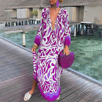 Sophie – Light Elegant Beach Kaftan in Boho Chiffon