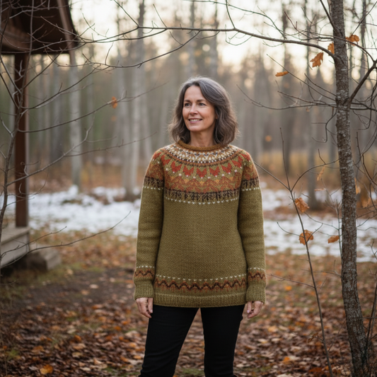 Clara – Pull Fair Isle chaud au charme rustique