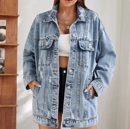 Veste Femme en Jean Déchirée