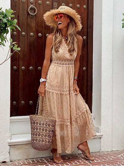 Robe Longue Femme - Maxi Fluide - Sans Manches
