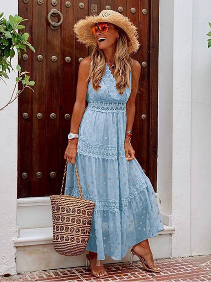Robe Longue Femme - Maxi Fluide - Sans Manches