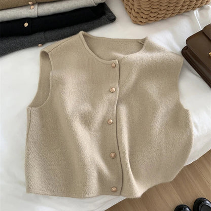 Léa Douce Cardigan Sans Manches en Maille