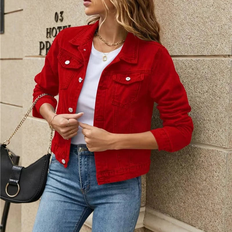 Veste Femme en Denim Boutonnée