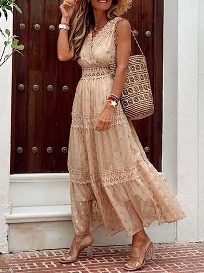 Robe Longue Femme - Maxi Fluide - Sans Manches