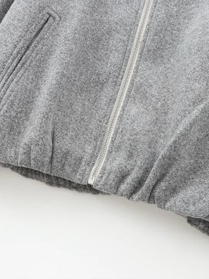 Léa – Elegant bomber in soft gray fabric