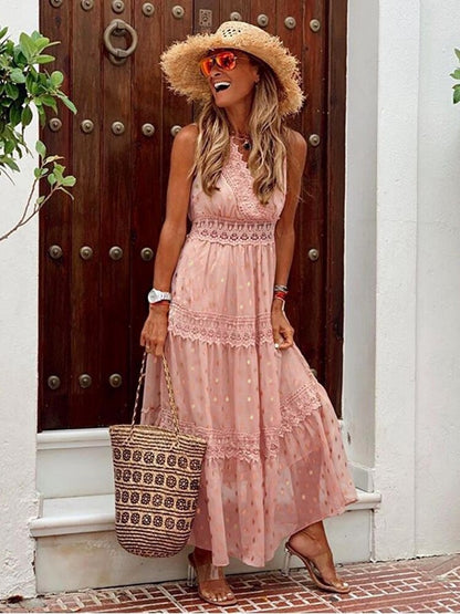 Robe Longue Femme - Maxi Fluide - Sans Manches