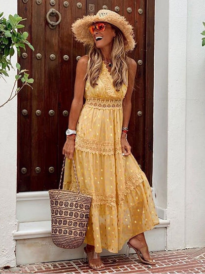 Robe Longue Femme - Maxi Fluide - Sans Manches
