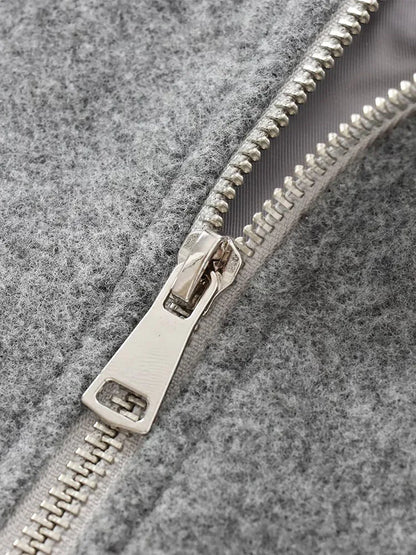 Léa – Elegant bomber in soft gray fabric