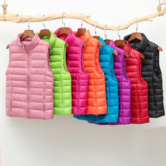 Clara – Lightweight colorful sleeveless down jacket for mid-season