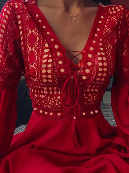 Robe Femme – Manches Longues Évasées