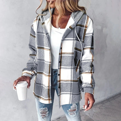 Léa – Veste chemise douce à carreaux
