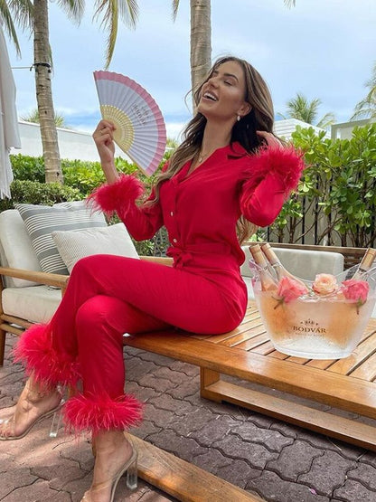 Ensemble Deux Pièces Femme - Chemise Boutonnée et Pantalon