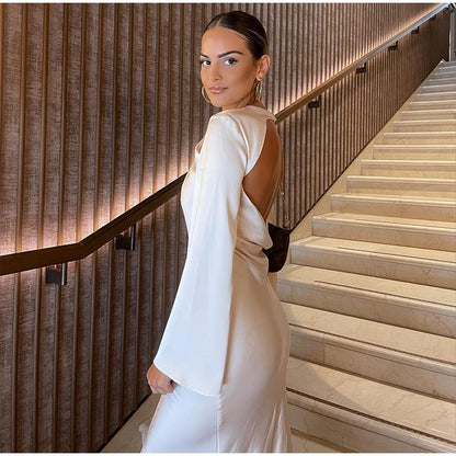 Robe de Soirée Femme - Manches Longues Coupe Ajustée