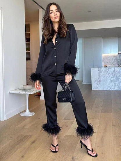 Ensemble Deux Pièces Femme - Chemise Boutonnée et Pantalon