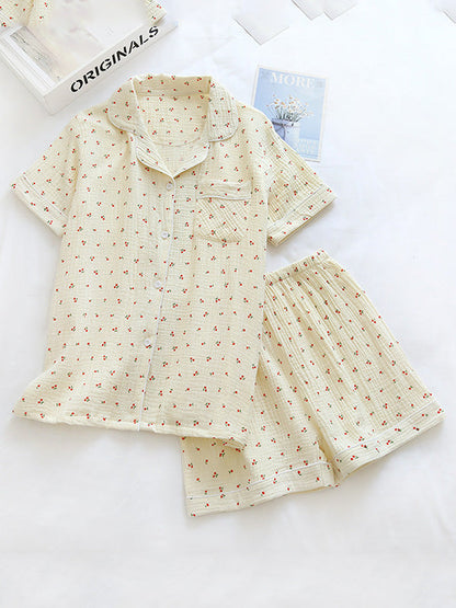 Chloé – Soft cotton pajama with cherry print