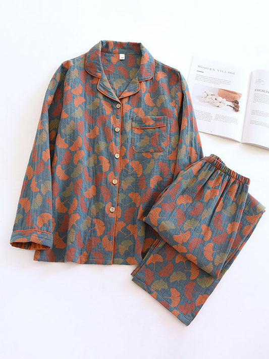 Emma – Douce et Élégante Pyjama en Crêpe à Imprimé Fleuri