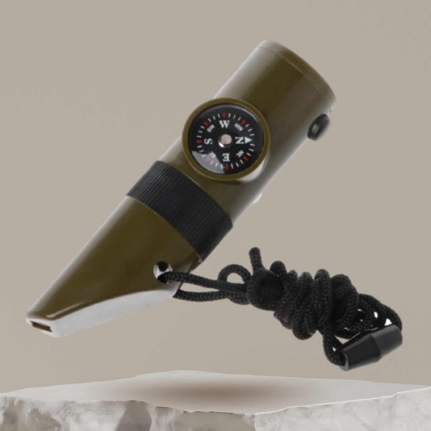 Sifflet Multifonctions De Survie Avec Boussole, Lampe, Loupe Et Thermomètre