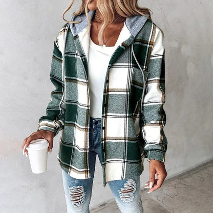Léa – Veste chemise douce à carreaux