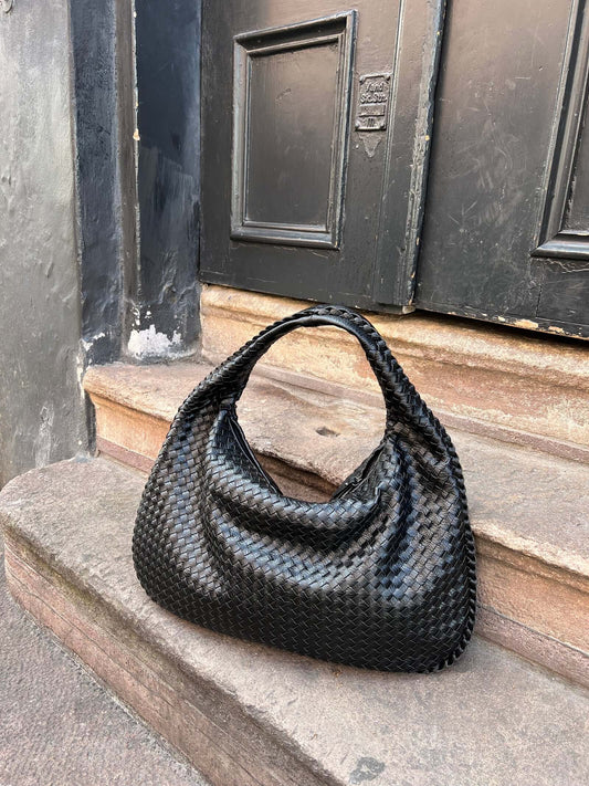 Elegant Woven Leather Hobo Bag Sophie