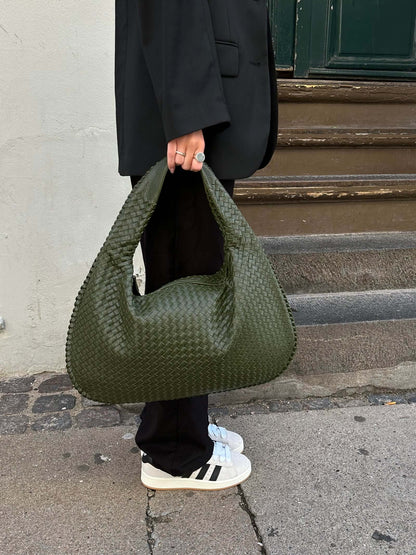 Elegant Woven Leather Hobo Bag Sophie