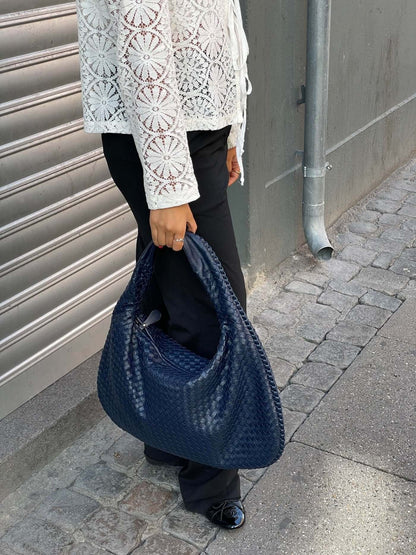 Elegant Woven Leather Hobo Bag Sophie