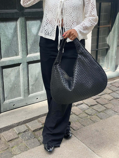 Elegant Woven Leather Hobo Bag Sophie