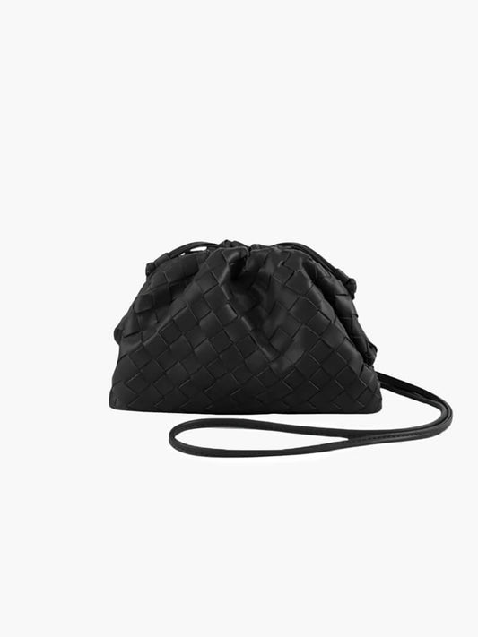 Emma – Elegant Mini Woven Clutch with Shoulder Strap