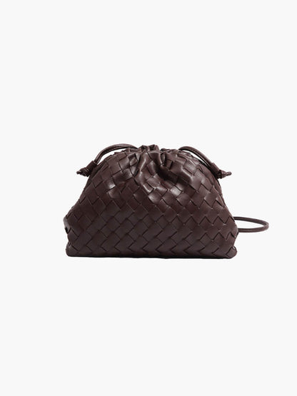 Emma – Elegant Mini Woven Clutch with Shoulder Strap