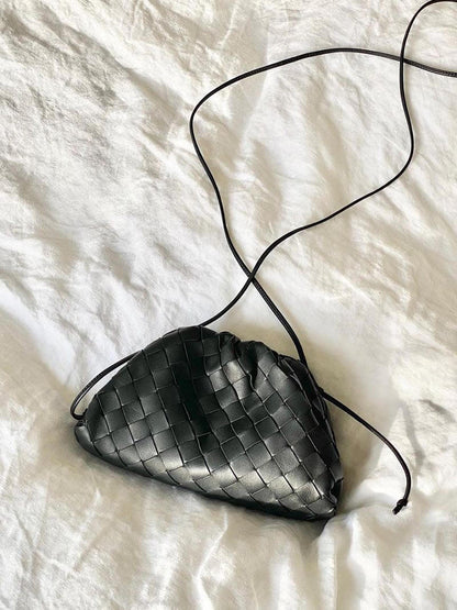 Emma – Elegant Mini Woven Clutch with Shoulder Strap