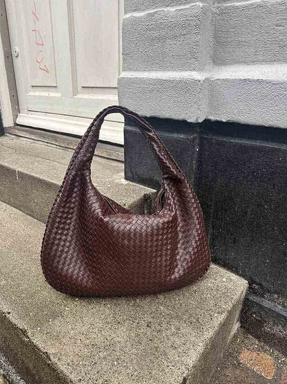 Elegant Woven Leather Hobo Bag Sophie