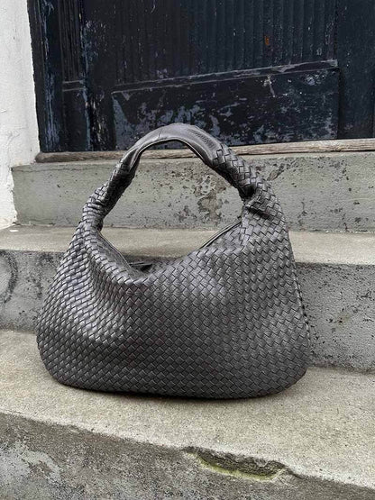 Elegant Woven Leather Hobo Bag Sophie