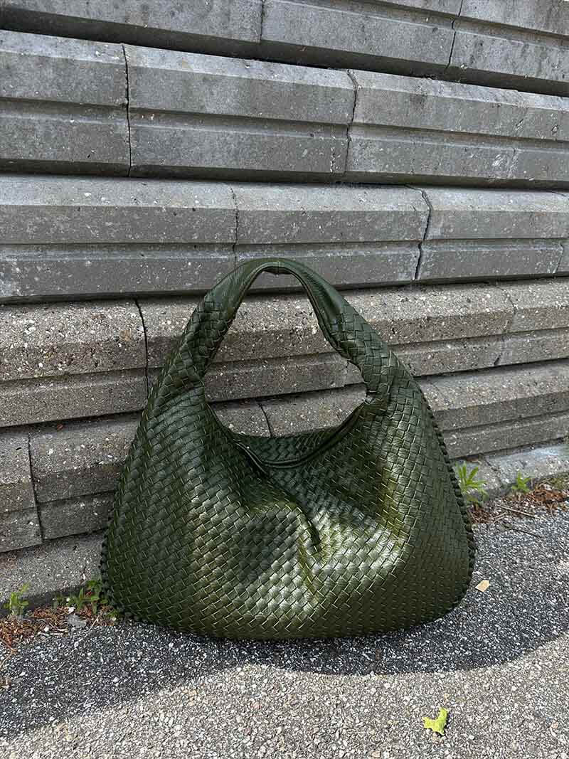 Elegant Woven Leather Hobo Bag Sophie