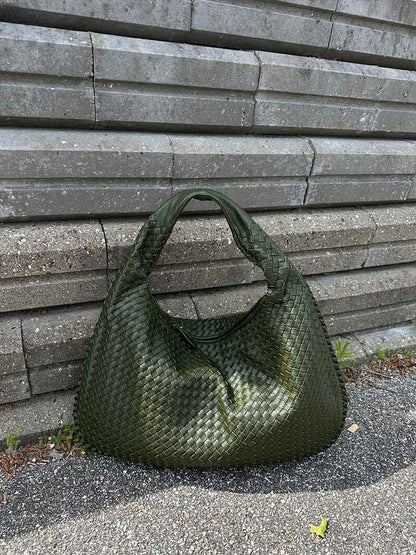 Elegant Woven Leather Hobo Bag Sophie
