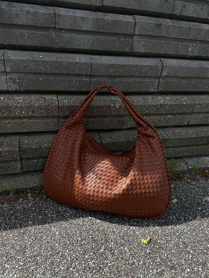 Elegant Woven Leather Hobo Bag Sophie