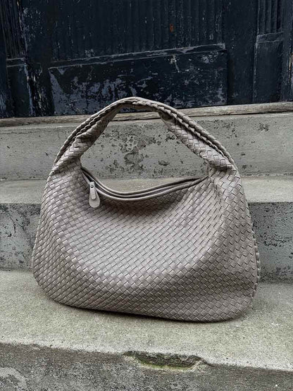 Elegant Woven Leather Hobo Bag Sophie