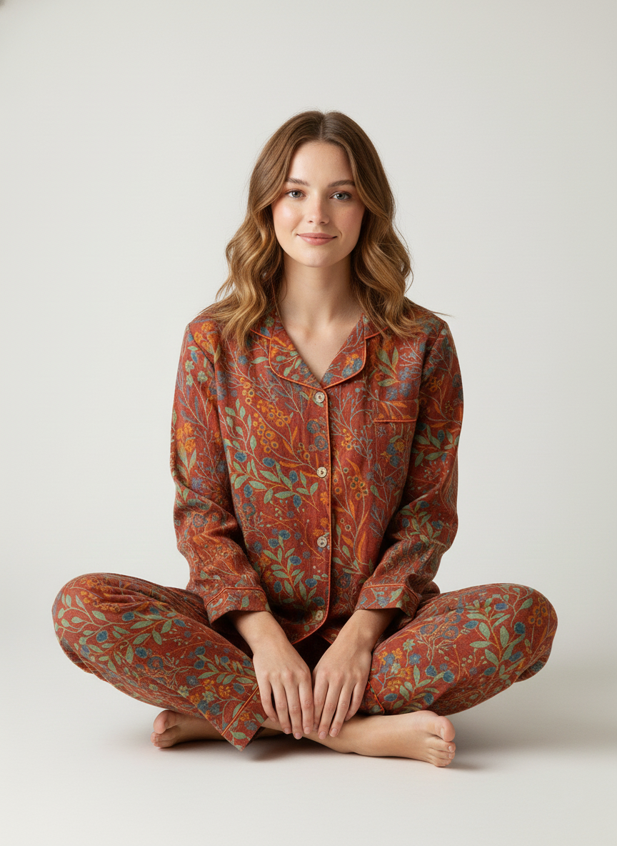 Sophie Élégante Pyjama en Coton Fleuri