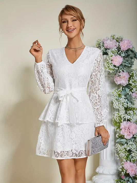 Women's Dress - Long Transparent Sleeves