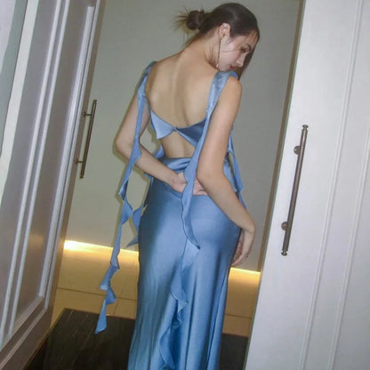 Robe de soirée femme - Longue en soie - Col carré