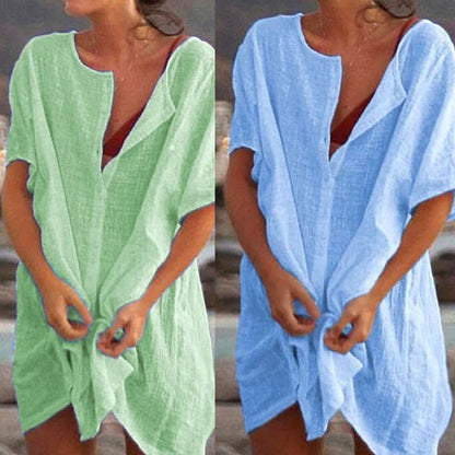 Emma Long Lightweight Breathable Linen Dress
