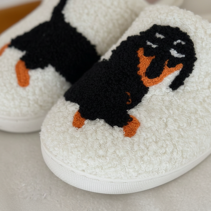 Zoé Soft Slip-On Slippers with Dachshund Pattern