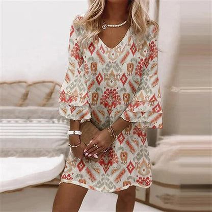 Léa Éclatante Robe Longue Imprimée