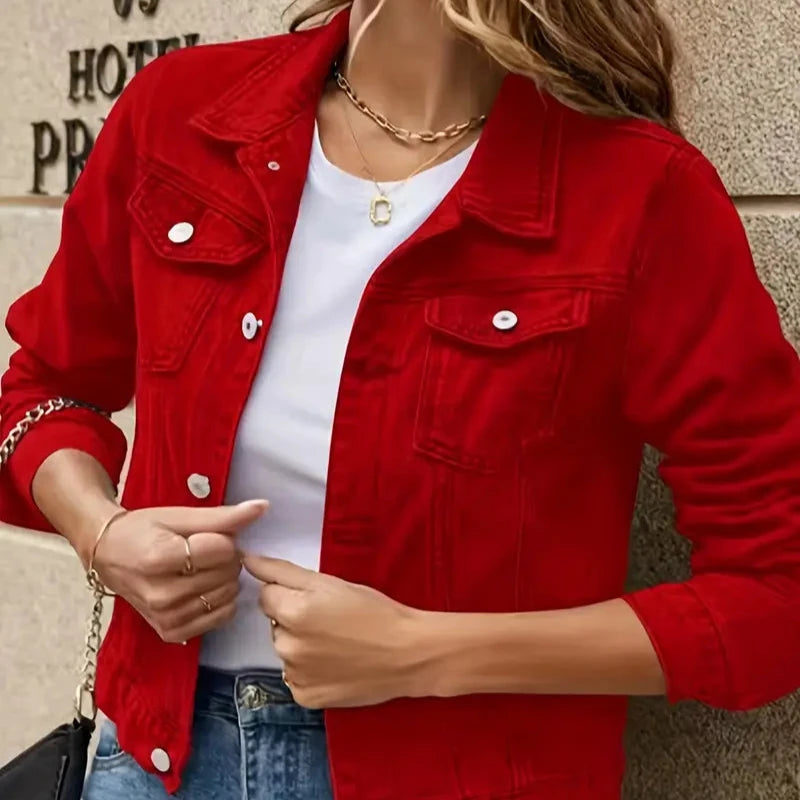 Veste Femme en Denim Boutonnée