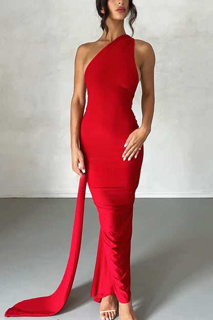 Emma Elegant Fluid Long Dress Backless