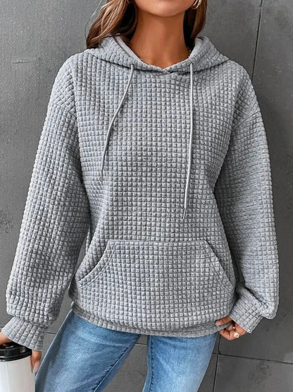 Chloé – Cozy waffle knit hoodie with hood and kangaroo pocket