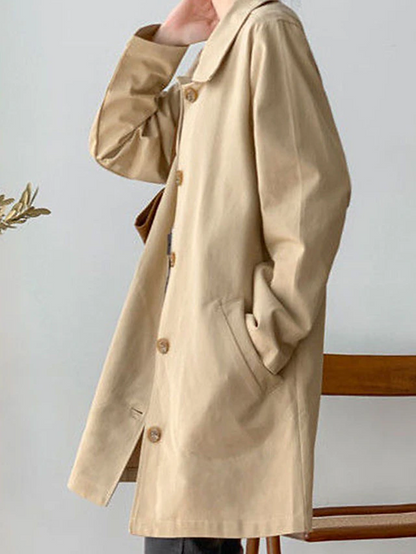 Emma – Élégant trench long à col tailleur