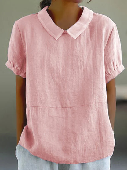 Sweet and Breathable Linen and Cotton Top