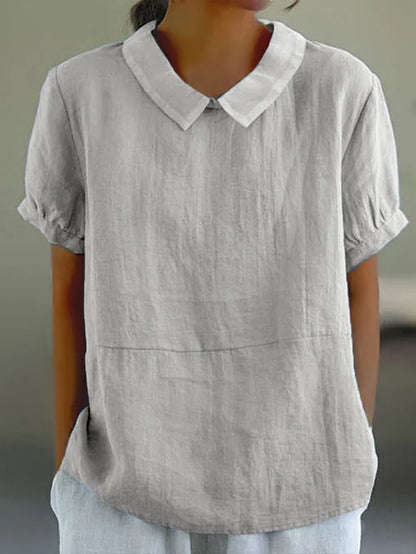 Sweet and Breathable Linen and Cotton Top