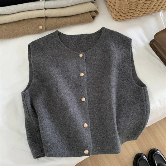 Léa Douce Cardigan Sans Manches en Maille