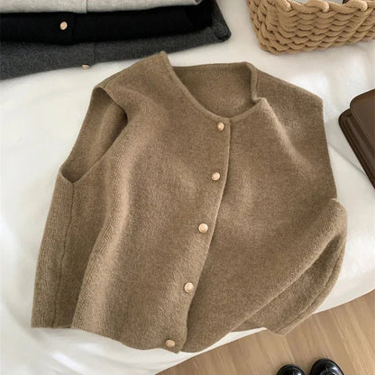 Léa Douce Cardigan Sans Manches en Maille